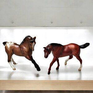 Breyer Horse Stablemates 1990s Warmblood 5607 and Dark Chestnut Appaloosa 5904